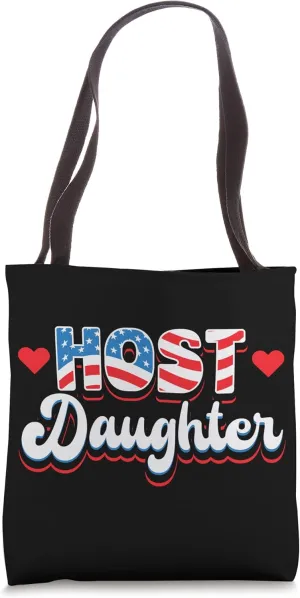 Host Daughter USA Flag Foreign Exchange Student Girl Tote Bag