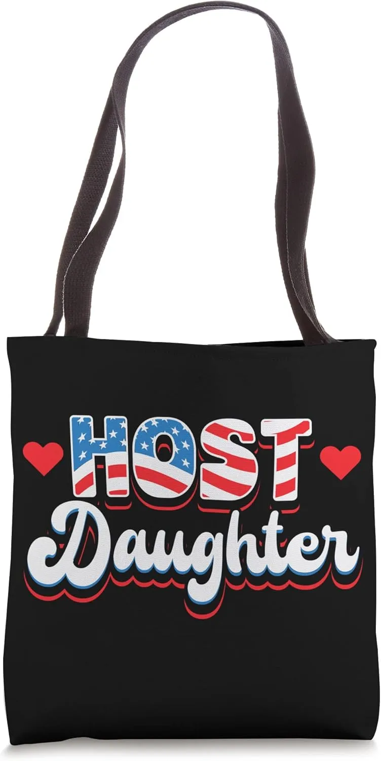 Host Daughter USA Flag Foreign Exchange Student Girl Tote Bag