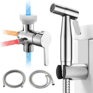 Hot and Cold Handheld Bidet Sprayer for Toilet, Warm Water Bidet with Adjustable Pressure, Muslim Shower Bidet Warm Water for Feminine Wash