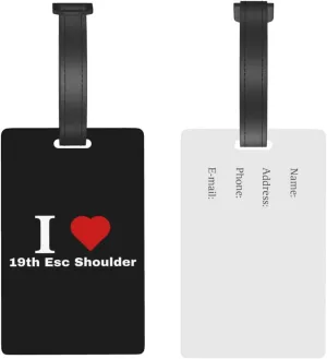 I Love 19th Esc Shoulder Luggage Tags for Suitcases Travel Tags ID Labels for Women Men Travel Bag Luggage Accessories