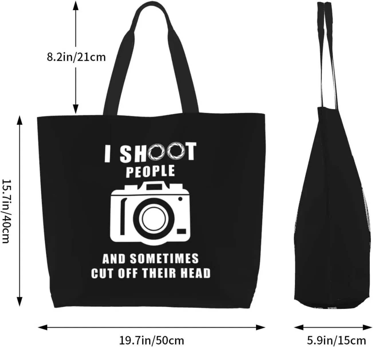 I Shoot People Photographer Women'S Lightweight Canvas Handbag Reusable Shopping Bag