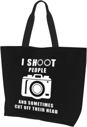 I Shoot People Photographer Women'S Lightweight Canvas Handbag Reusable Shopping Bag