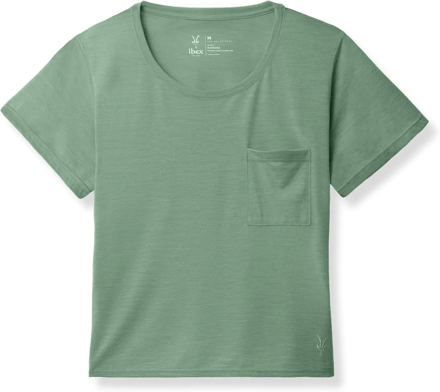 IBEX Merino Wool Paradox Pocket Short Sleeve Tee for Women | Lightweight & Breathable Solid Crew Neck Women's Top