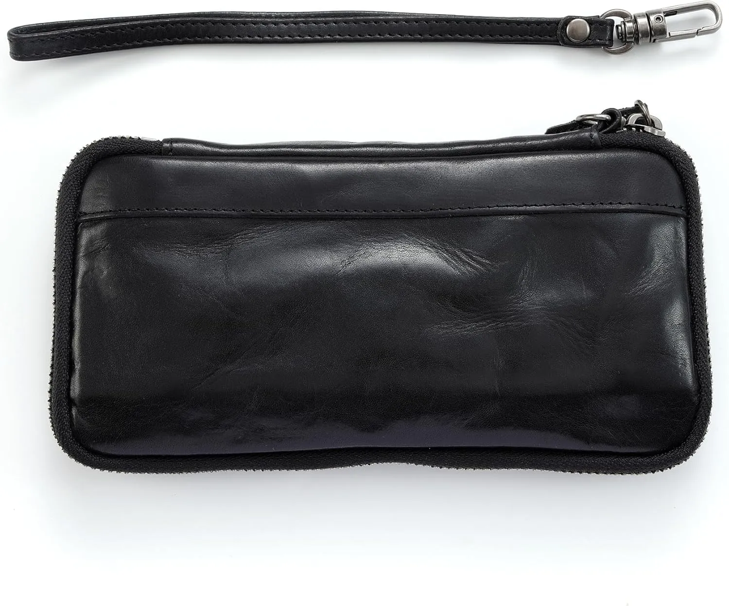 IJUN Handmade Vintage Long Wallet for Men - Full Grain Oil Vegetable Tanned Cowhide Leather