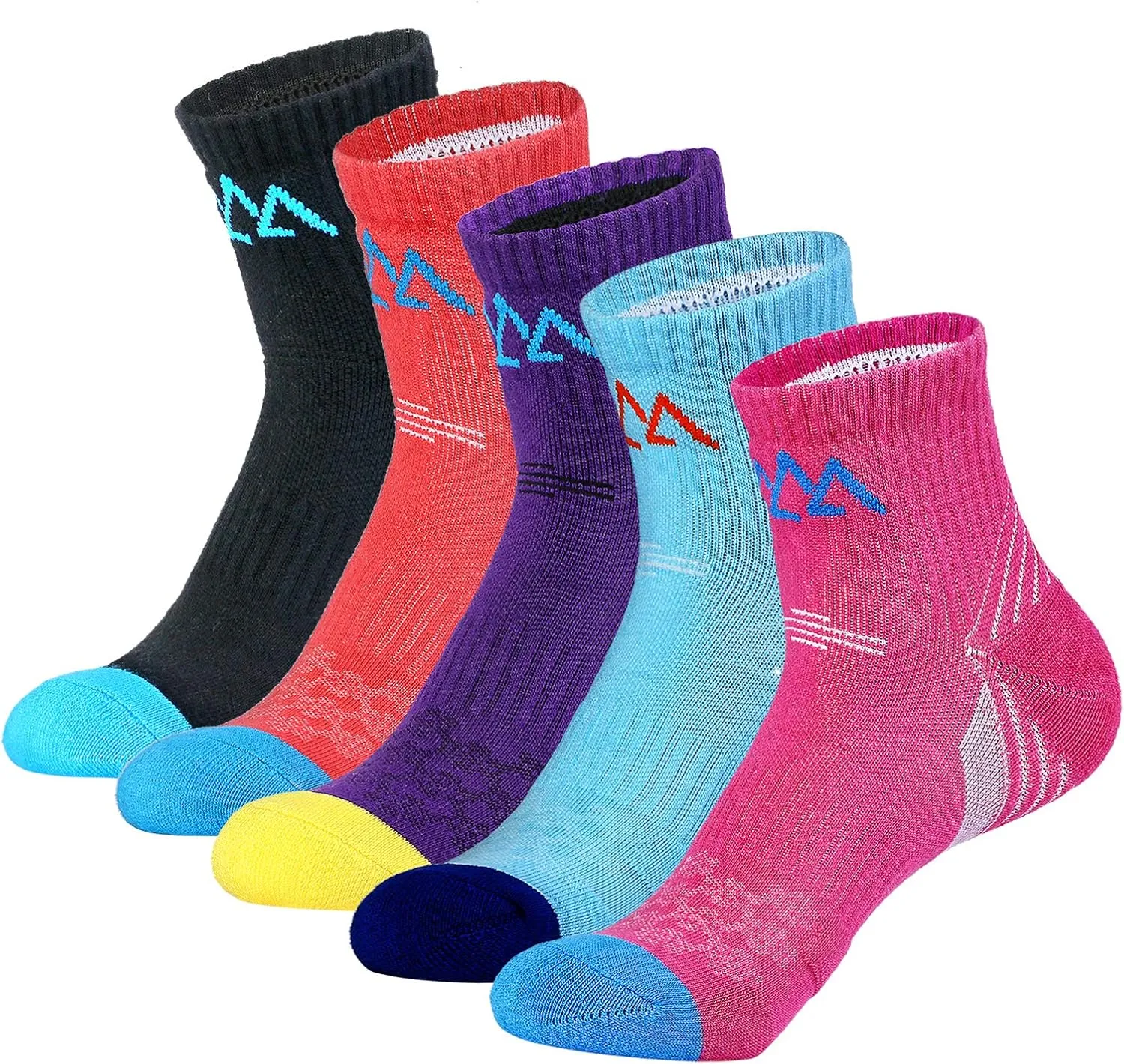innotree 5 Pack Quarter Ankle Hiking Socks for Women, Wicking Crew Lightweight with Cushion Sock for Outdoor Hiking Walking