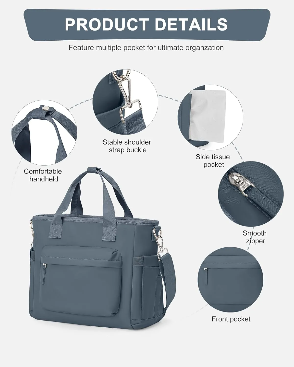 Insulated Lunch Bag Women Large Lunch Tote Bag with Shoulder Strap Adult Lunch Box Bags for Women Men Work Royal Blue Lunch Boxes with Water Bottle Holder