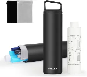 Insulin Cooler Travel Case, Medication Diabetes Supplies, 60H Insulin Pens Cold Bottle, 5-in-1 Diabetic Medicine Cooler, TSA Approved, with Gel Ice Pack and Emergency Bottle(Black)