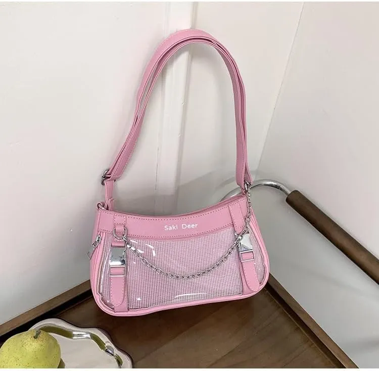 Ita Bag Crossbody Y2k Purse Coquette Anime Itabags Handbag Shoulder Bag Grunge Pin Display Bag Lolita Purse Cutecore (Pink)