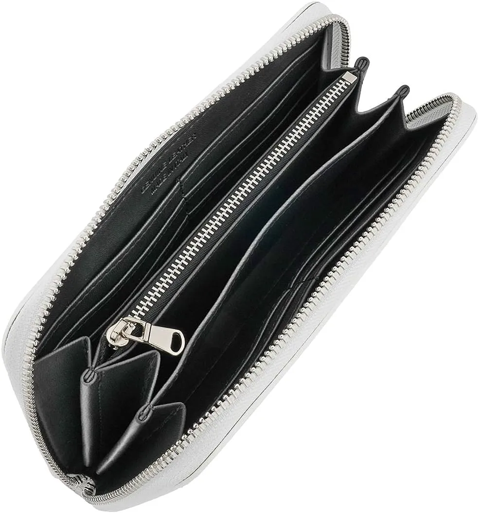 Italian Genuine Leather Wallet For Women Credit Card Organizer Zip Around