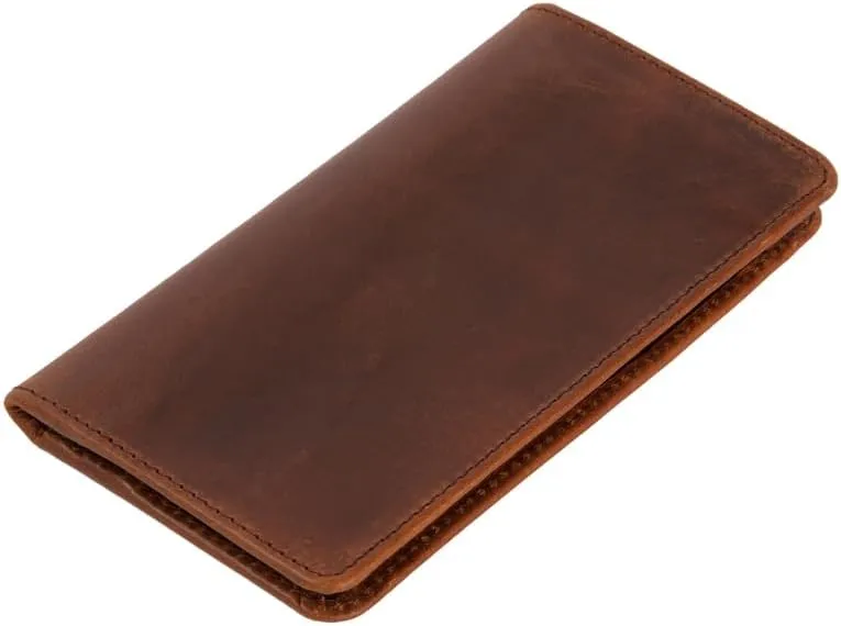 Jajmo Legacy Bifold Genuine Leather Long Vintage Wallet Checkbook Card Case Holder For Men