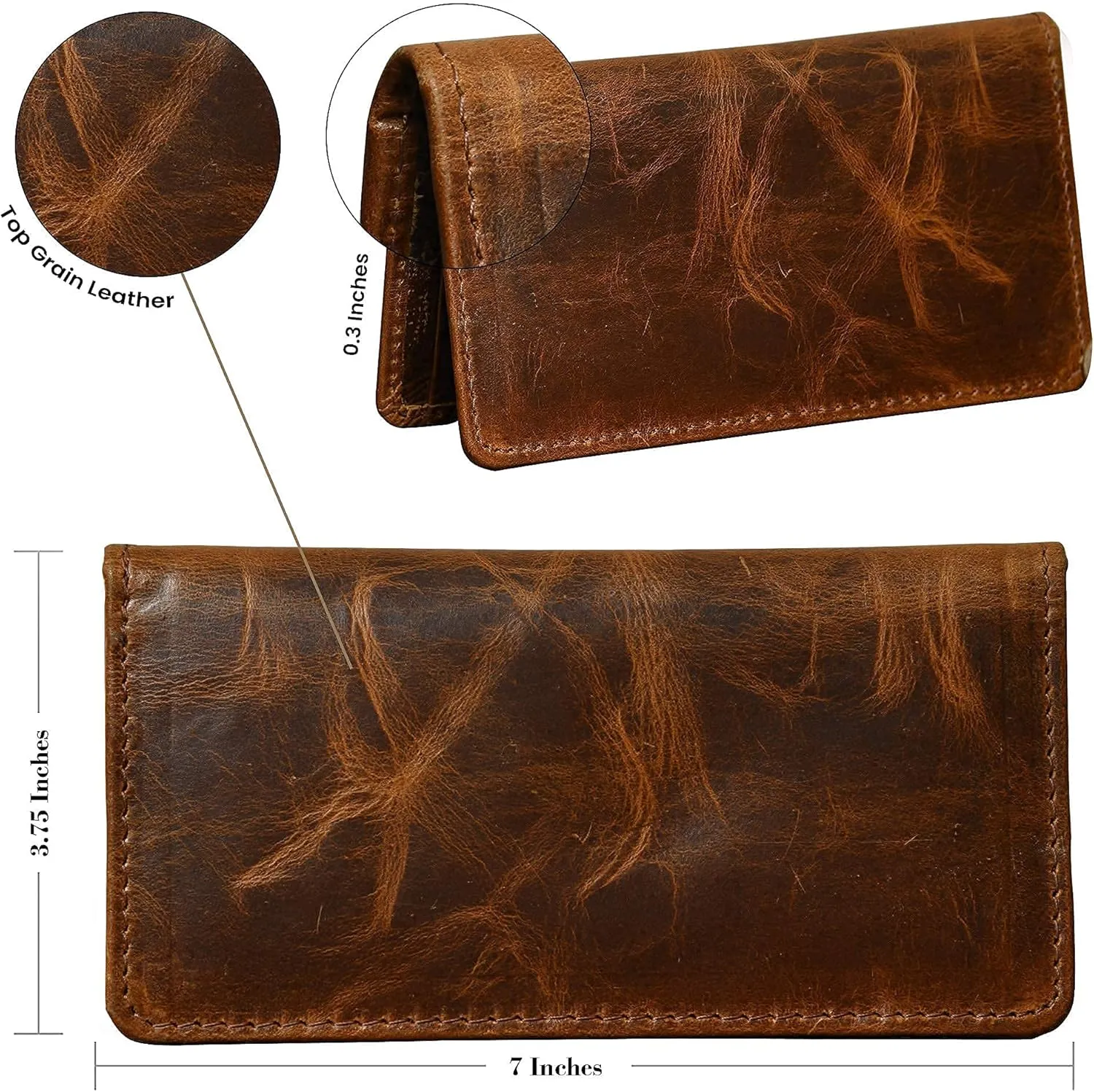 Jajmo Legacy Bifold Genuine Leather Long Vintage Wallet Checkbook Card Case Holder For Men