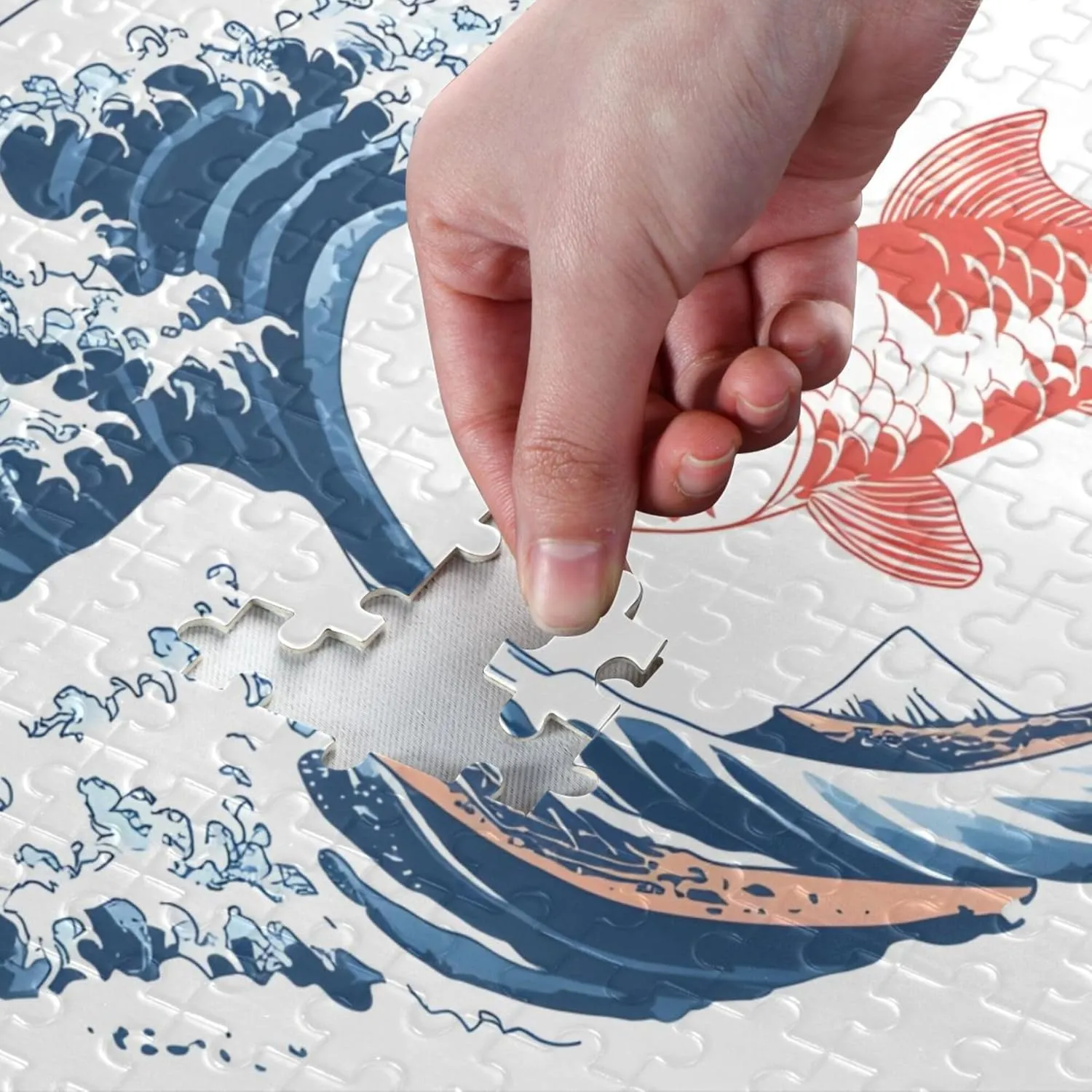 Japan Japanese Print Ukiyo-e Wave Fish Jigsaw Puzzles 500 Pieces Toy Games Educational Gift Home Decor for Adults Kids S0406023
