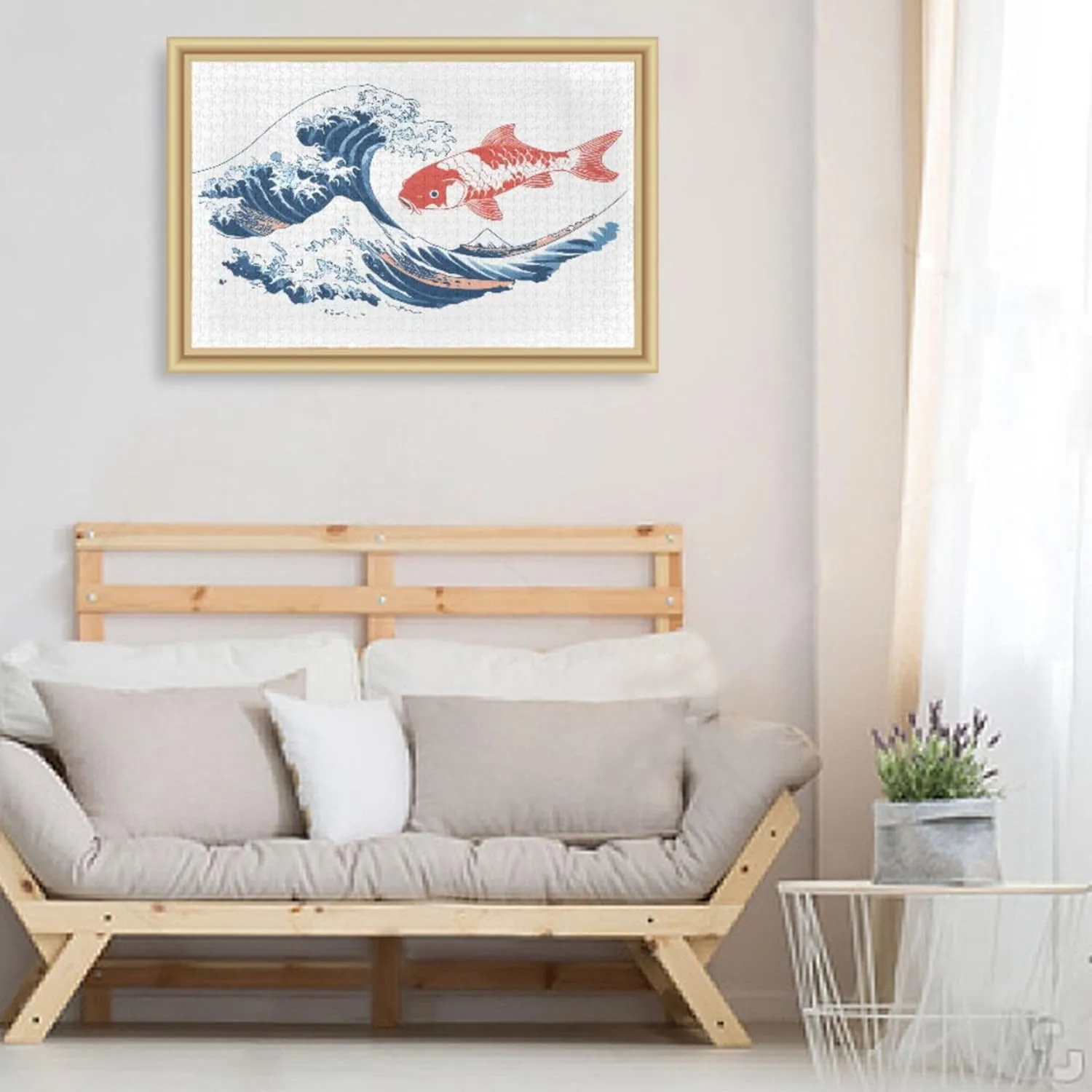 Japan Japanese Print Ukiyo-e Wave Fish Jigsaw Puzzles 500 Pieces Toy Games Educational Gift Home Decor for Adults Kids S0406023
