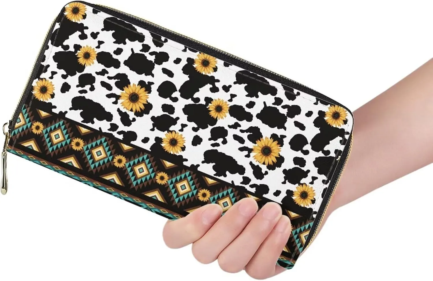JEOCODY Cute Animal Women Leather Wallet Clutch Long Coin Purse Phone Card Holder