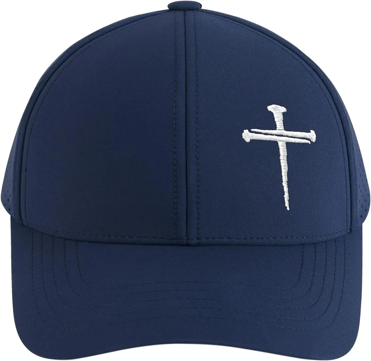 Jesus 3 Nail Cross Hat Christian Religious Gifts for Christma with Embroidered - Adjustable Snapback Baseball Cap