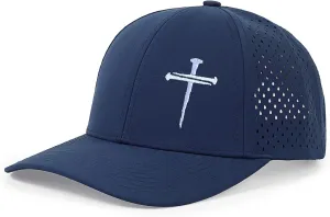 Jesus 3 Nail Cross Hat Christian Religious Gifts for Christma with Embroidered - Adjustable Snapback Baseball Cap