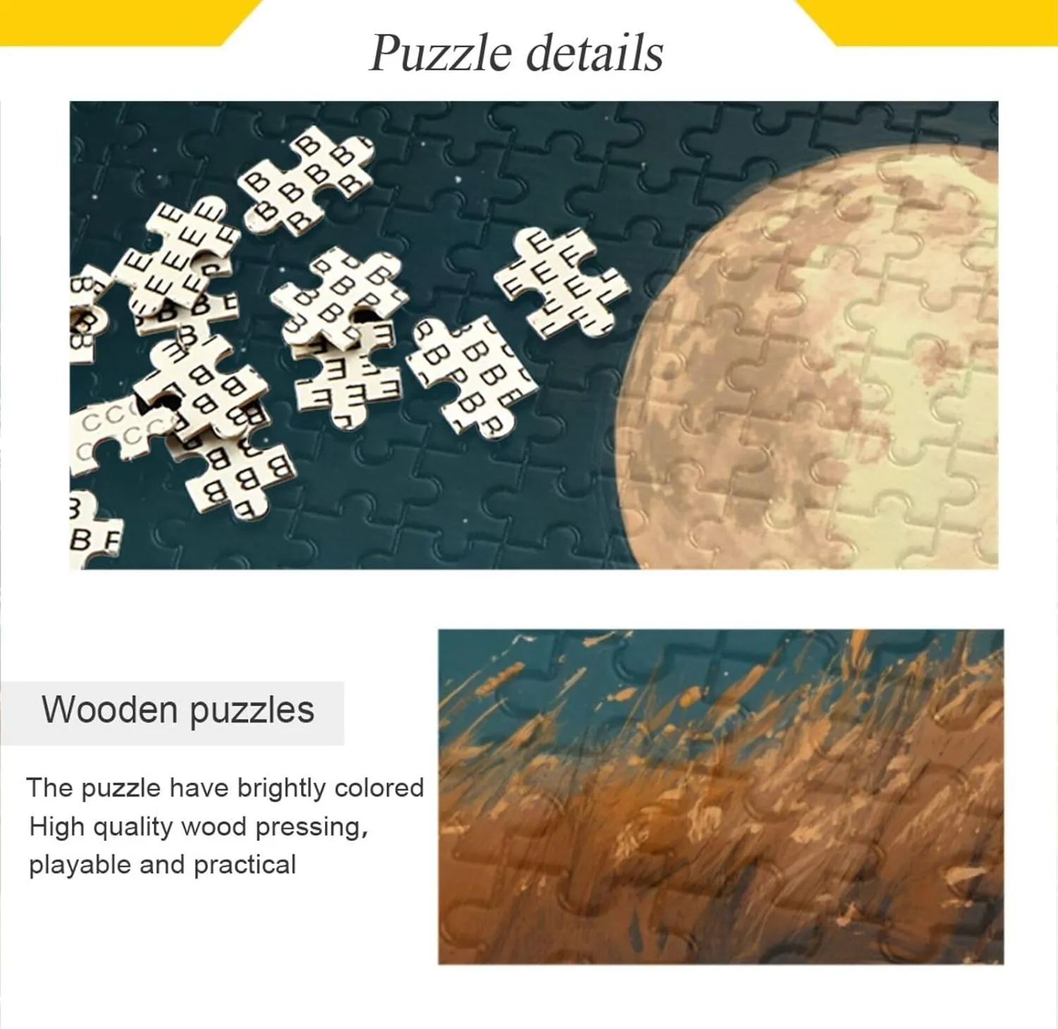 Jigsaw Puzzle for Adults 500 Pieces, Moon Grassland Wolf Woman Challenging Puzzle for Puzzles Lovers Jigsaw Puzzle for Party Entertainment, Family Games