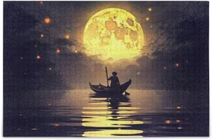 Jigsaw Puzzle Man Fishing 1000 Piece Large Puzzle Game Artwork for Adults Teens