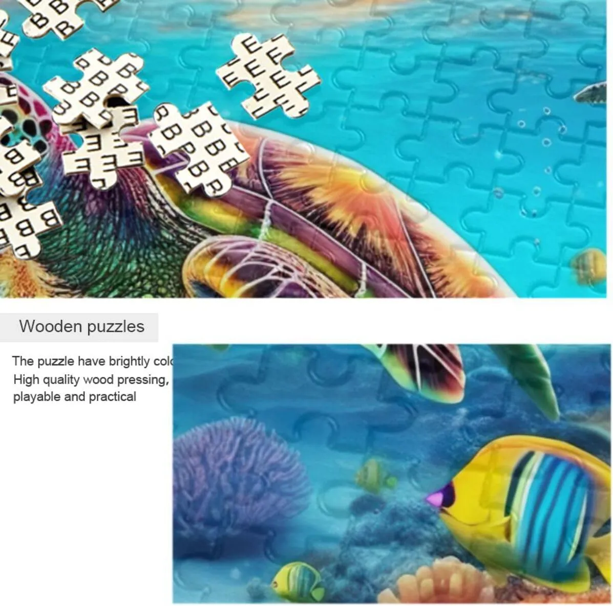 Jigsaw Puzzles 1000 Pieces for Adults Kids Underwater Sea Turtle Tropical Fish Game Artwork Toy Gifts 202A2180