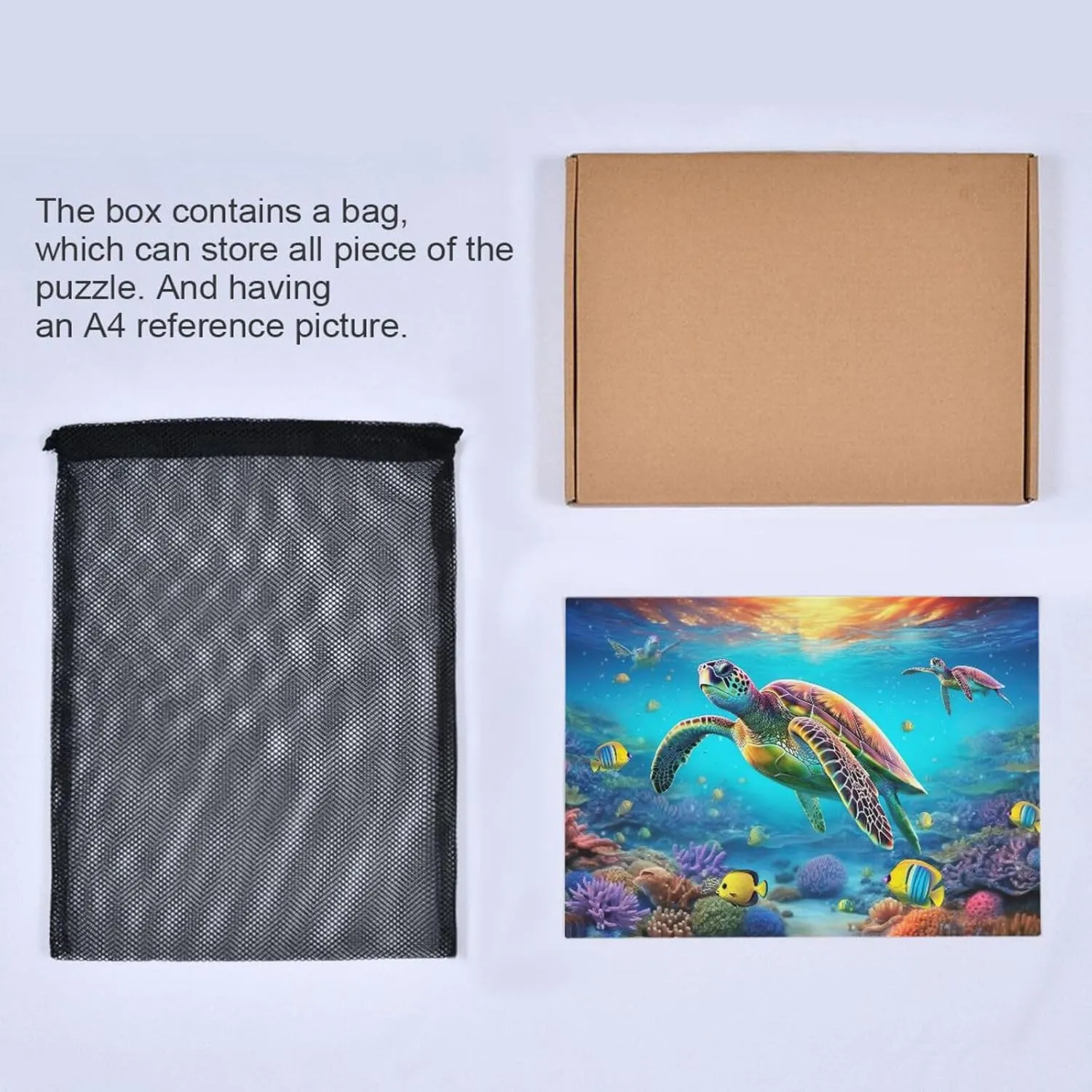 Jigsaw Puzzles 1000 Pieces for Adults Kids Underwater Sea Turtle Tropical Fish Game Artwork Toy Gifts 202A2180