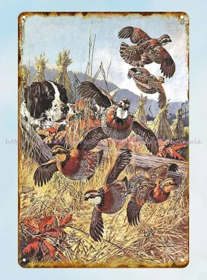 Jigsaw Puzzles 500 Piece for Adults - Hunting and Fishing Hunt Hunting Quail in Corn Field Dog Poster 1938 Grouse Hunting Wooden Puzzle Fun Games Stress Relief Toys for Home Decor Living Room Decor