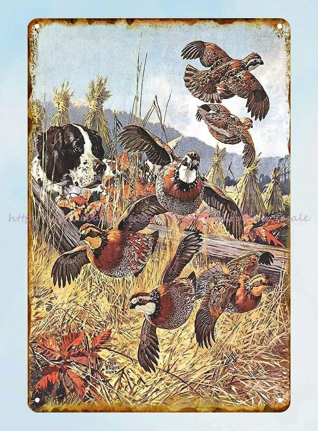 Jigsaw Puzzles 500 Piece for Adults - Hunting and Fishing Hunt Hunting Quail in Corn Field Dog Poster 1938 Grouse Hunting Wooden Puzzle Fun Games Stress Relief Toys for Home Decor Living Room Decor