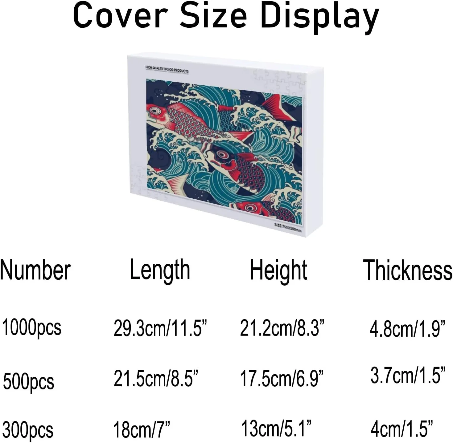 Jigsaw Puzzles Colorful Fish Wave Pattern Blue Toy Kid Educational Games Brain Challenge Adults Art DIY Child Leisure Game Suitable Family Friends 500PCS