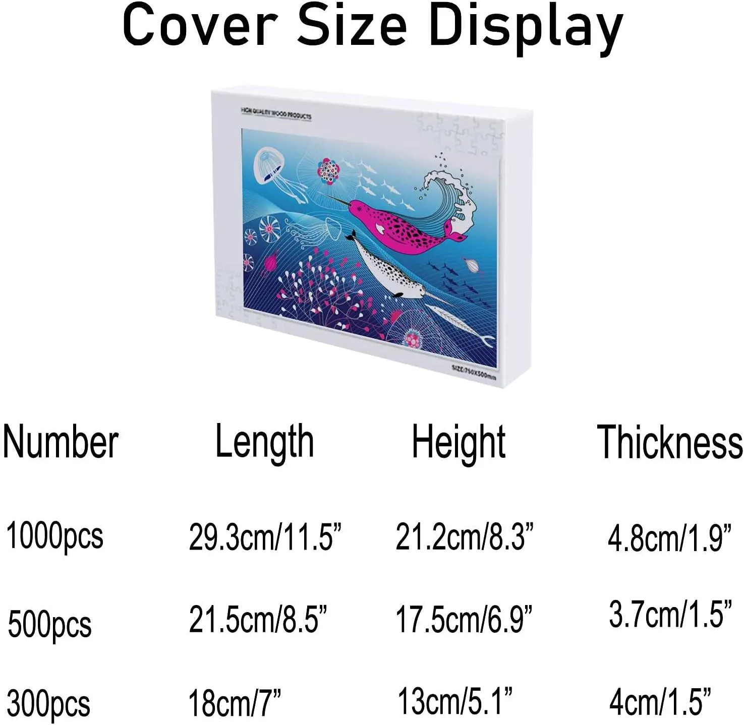 Jigsaw Puzzles Marine Fish Blue Toy Kid Educational Games Brain Challenge Adults Art DIY Child Leisure Game Suitable Family Friends 300PCS