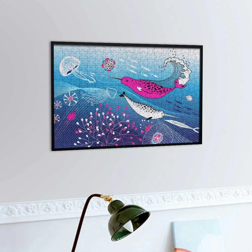 Jigsaw Puzzles Marine Fish Blue Toy Kid Educational Games Brain Challenge Adults Art DIY Child Leisure Game Suitable Family Friends 300PCS