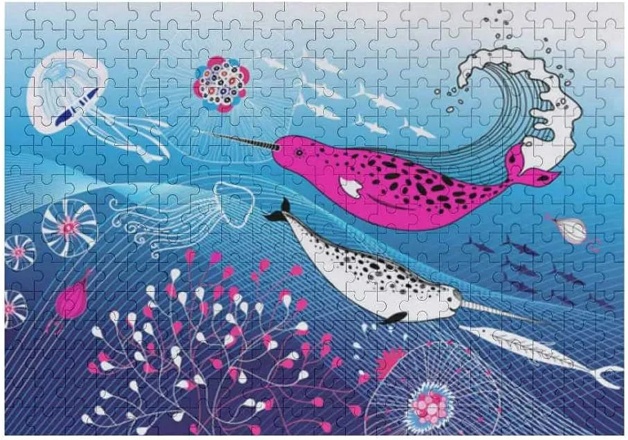 Jigsaw Puzzles Marine Fish Blue Toy Kid Educational Games Brain Challenge Adults Art DIY Child Leisure Game Suitable Family Friends 300PCS