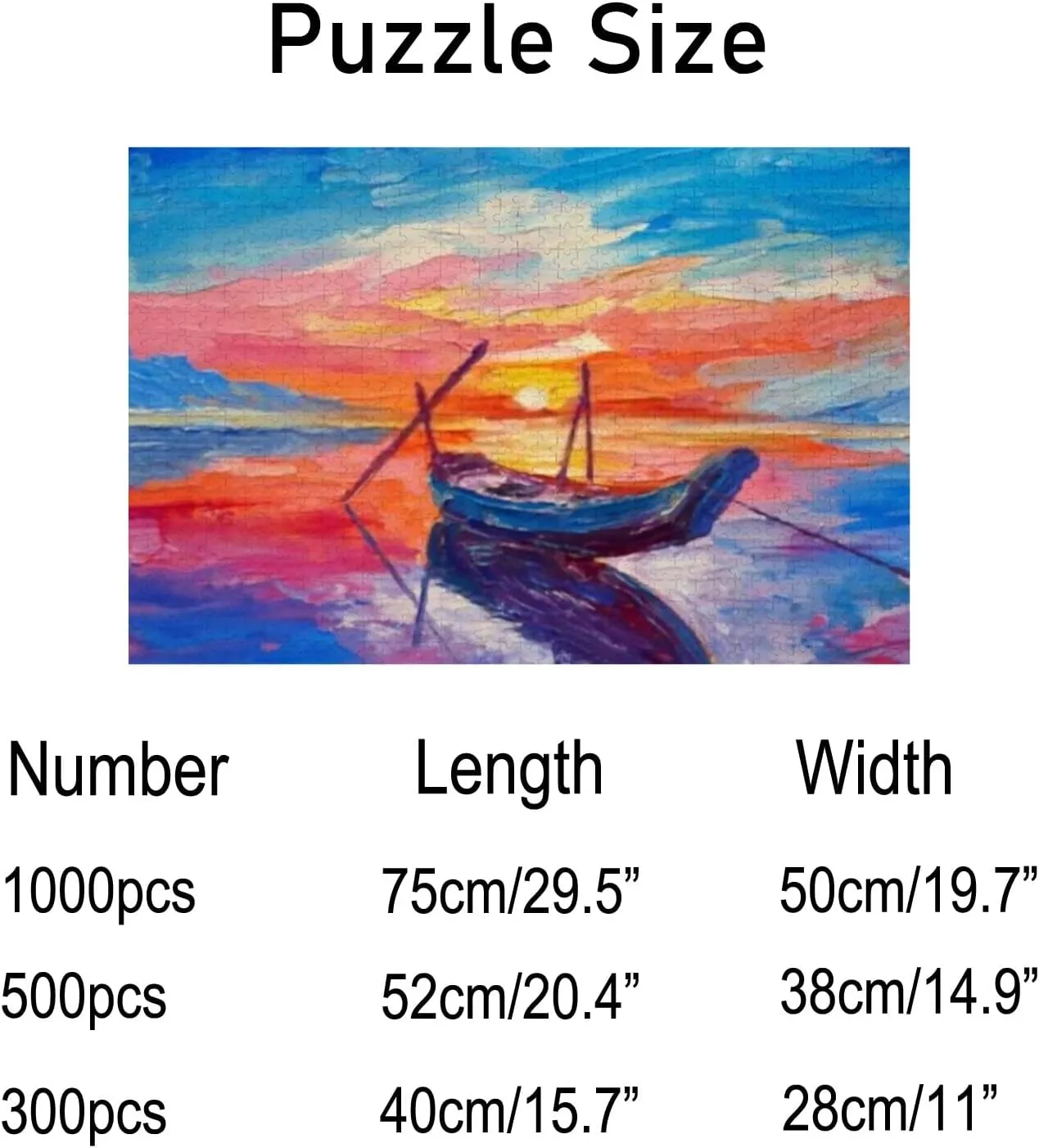Jigsaw Puzzles Oil Painting Fishing Boats Toy Kid Educational Games Brain Challenge Adults Art DIY Child Leisure Game Suitable Family Friends 500PCS