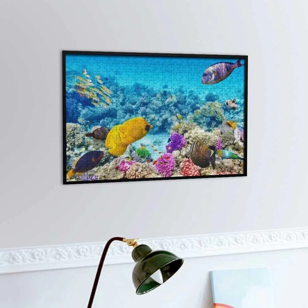 Jigsaw Puzzles Underwater World Corals Tropical Fish Blue Toy Kid Educational Games Brain Challenge Adults Art DIY Child Leisure Game Suitable Family Friends 500PCS