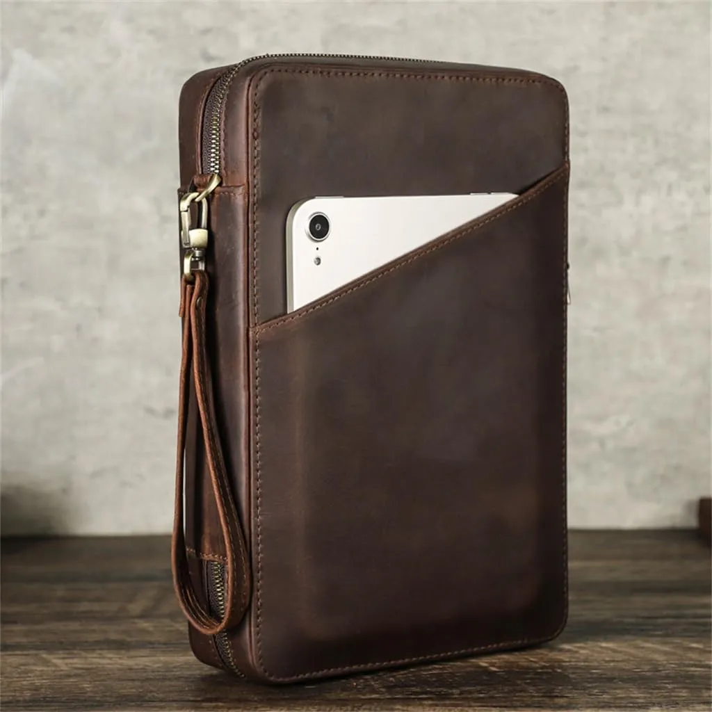 JSEIAJB Leather Wristband With Glasses Case, Multifunctional Portable Mechanical Watch, Watch Storage Box