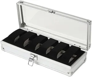 JSEIAJB Useful Jewelry Wrist Watches Holder Display Storage Box Aluminium Square Case Watch Holder Box Organizer