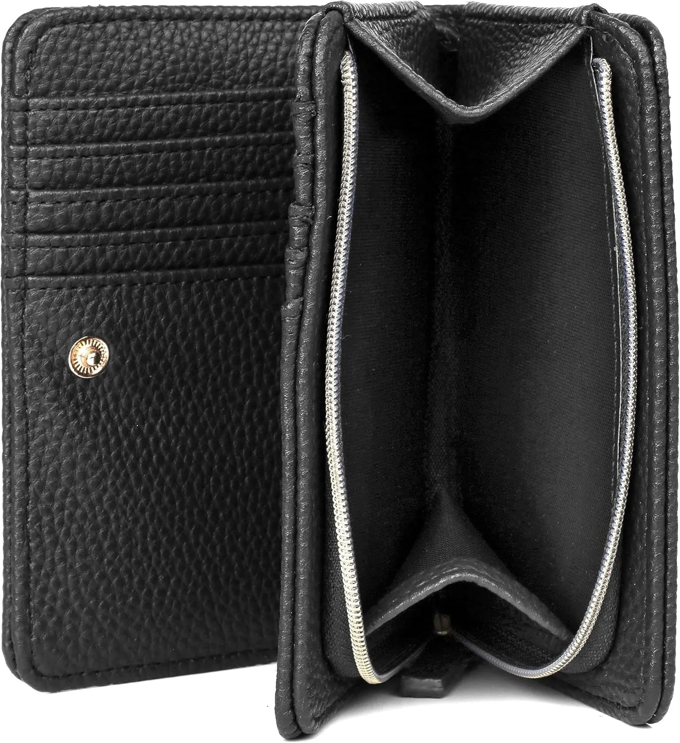 Julia Buxton Solid Pebble Vegan Leather Snap Bi-fold