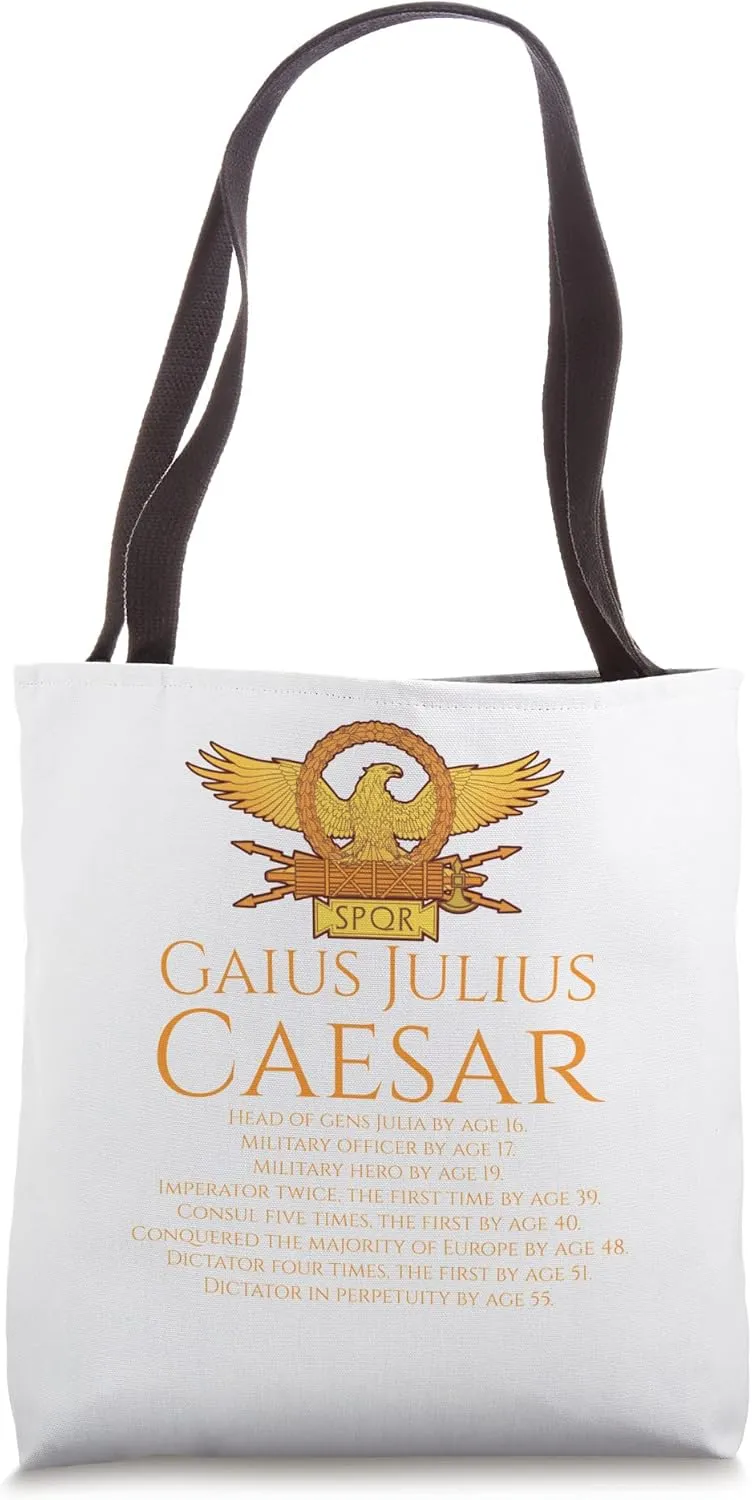Julius Caesar Achievements - Roman Legionary Eagle - History Tote Bag