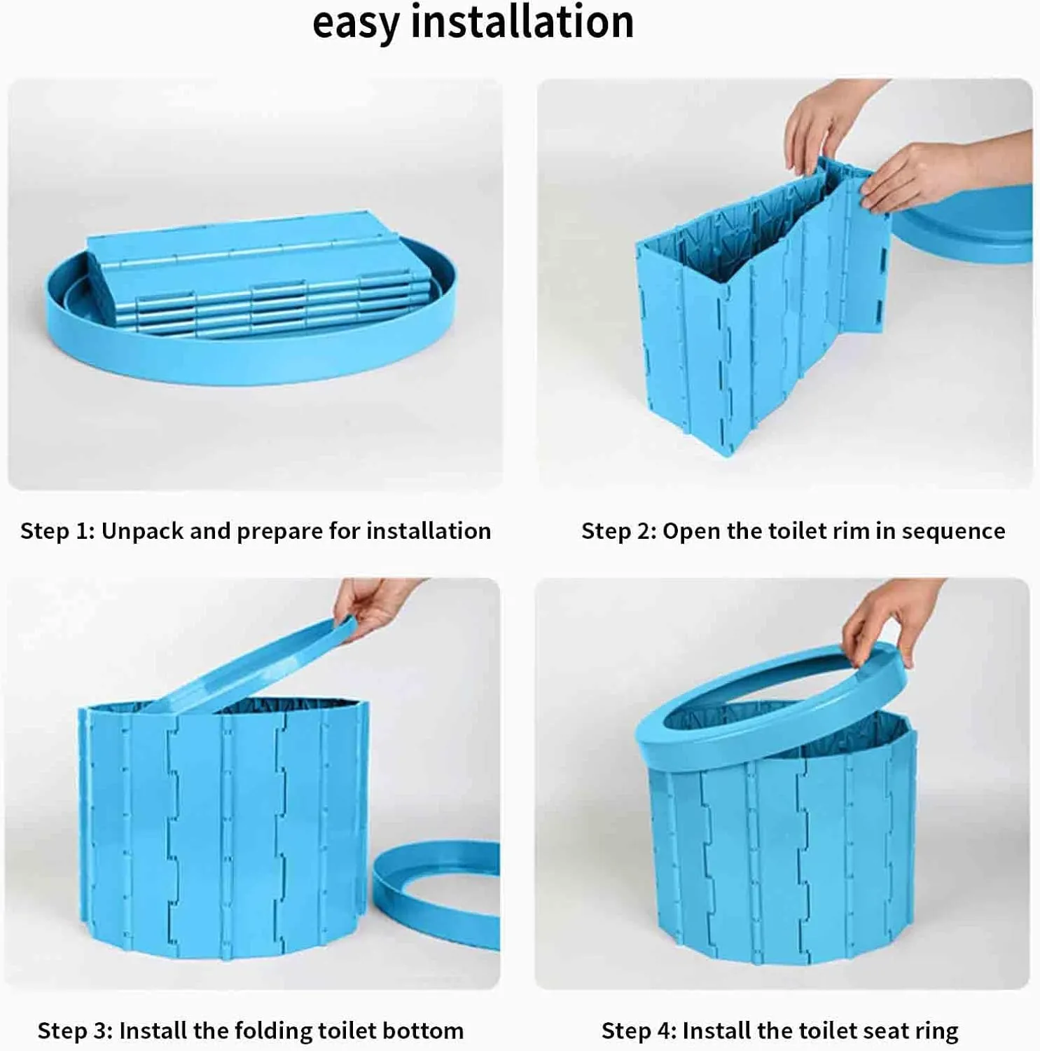 JUSHZ Camping Toilet Portable Toilets for Adults Portable Toilet Outdoor Bags Bucket Indoor Elderly Bedside Travel Vehicle Mounted Portable with Lid Foldable for Car