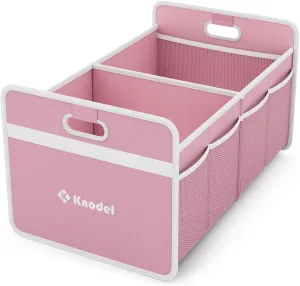 K KNODEL Car Trunk Organizer, Foldable Organizer for Car, Automotive Consoles & Organizers, Storage with Reinforced Handles (Small, Pink)