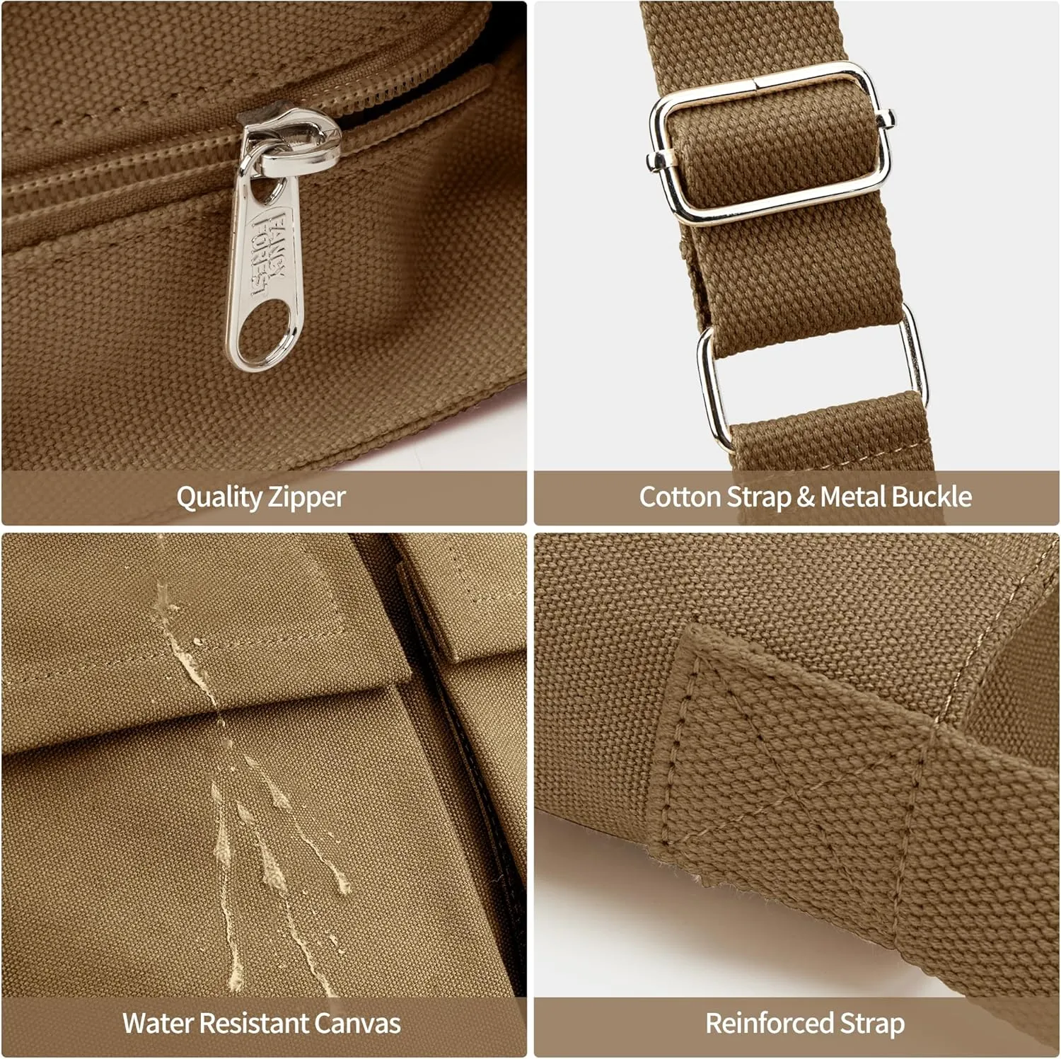 KALIDI Canvas Tote Bag Messenger Bag, Large Crossbody Bag for Women or Men, Casual Canvas Shoulder Bag for College Work Daily