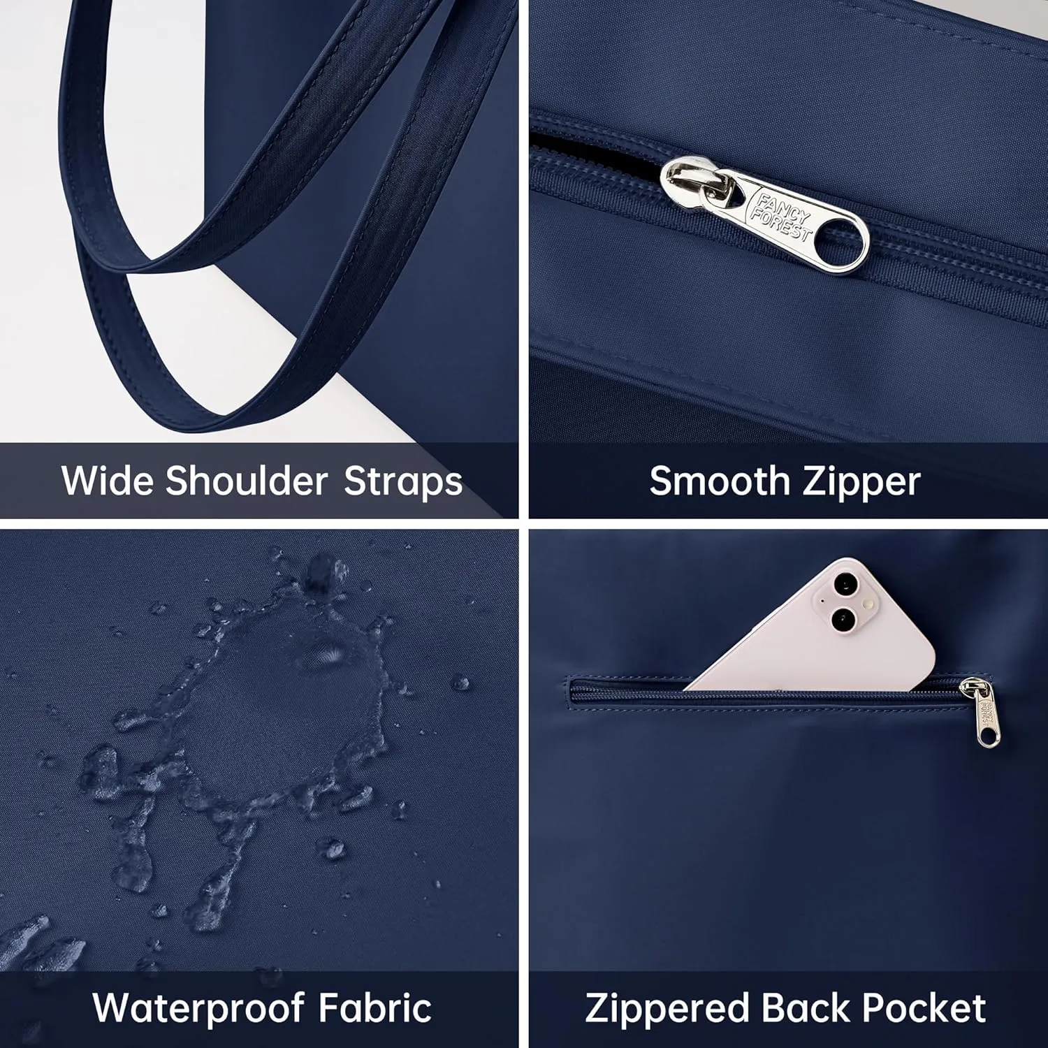 KALIDI Tote Bag for Women Large Waterproof Shoulder Bag Zipper Casual Hobo Handbag Work Shopping Lightweight