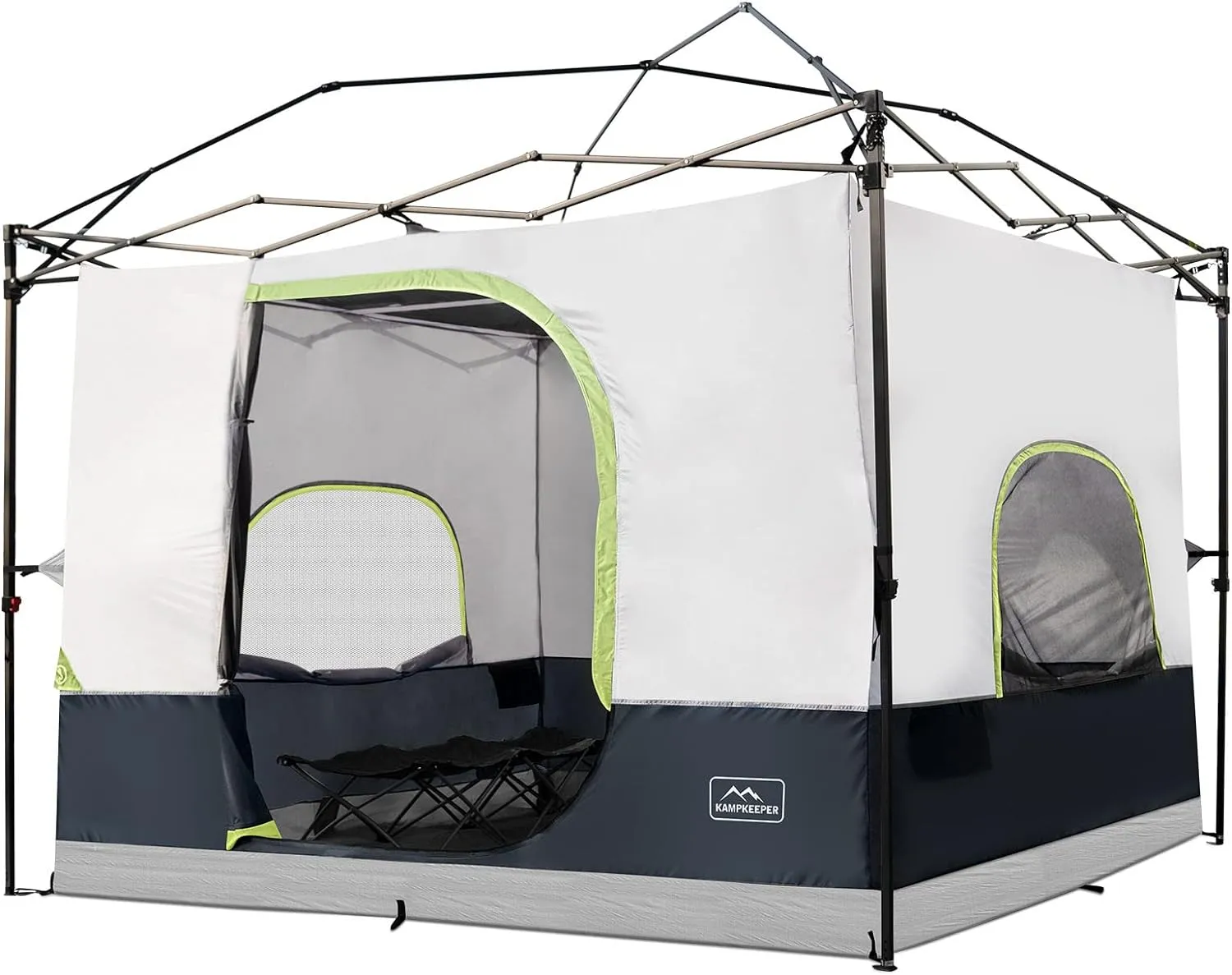 KAMPKEEPER Camping Inner Tent for Pop Up Canopy Converts 10'x10' Straight Leg Canopy into Camping TentFully Vented Roof, Black