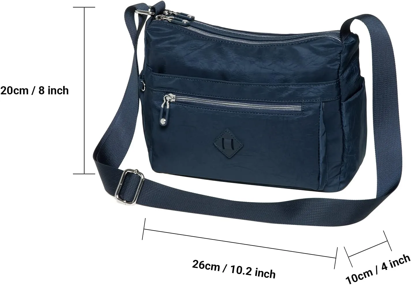 KAUKKO Women Crossbody Bag Handbag Lightweight Shoulder Purse Nylon Multi Pocket Crossbody Bag Ladies Travel Handbag