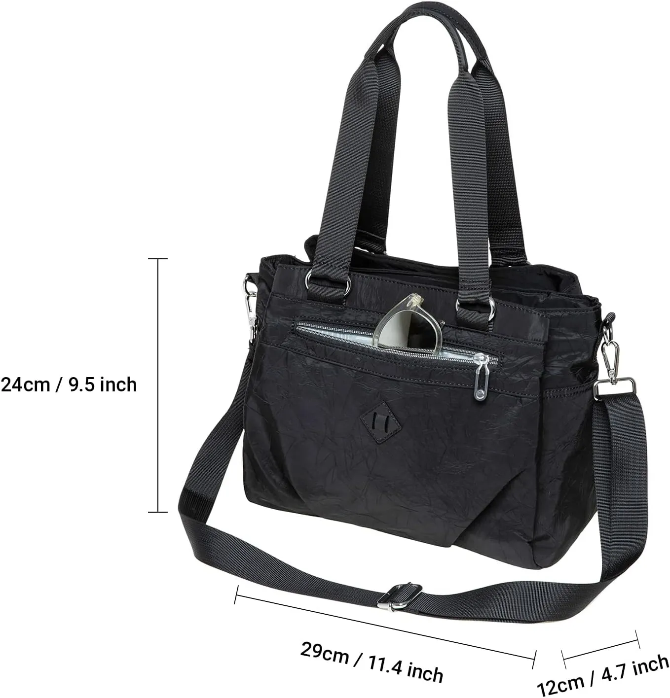 KAUKKO Women Crossbody Bag Handbag Lightweight Shoulder Purse Nylon Multi Pocket Crossbody Bag Ladies Travel Handbag