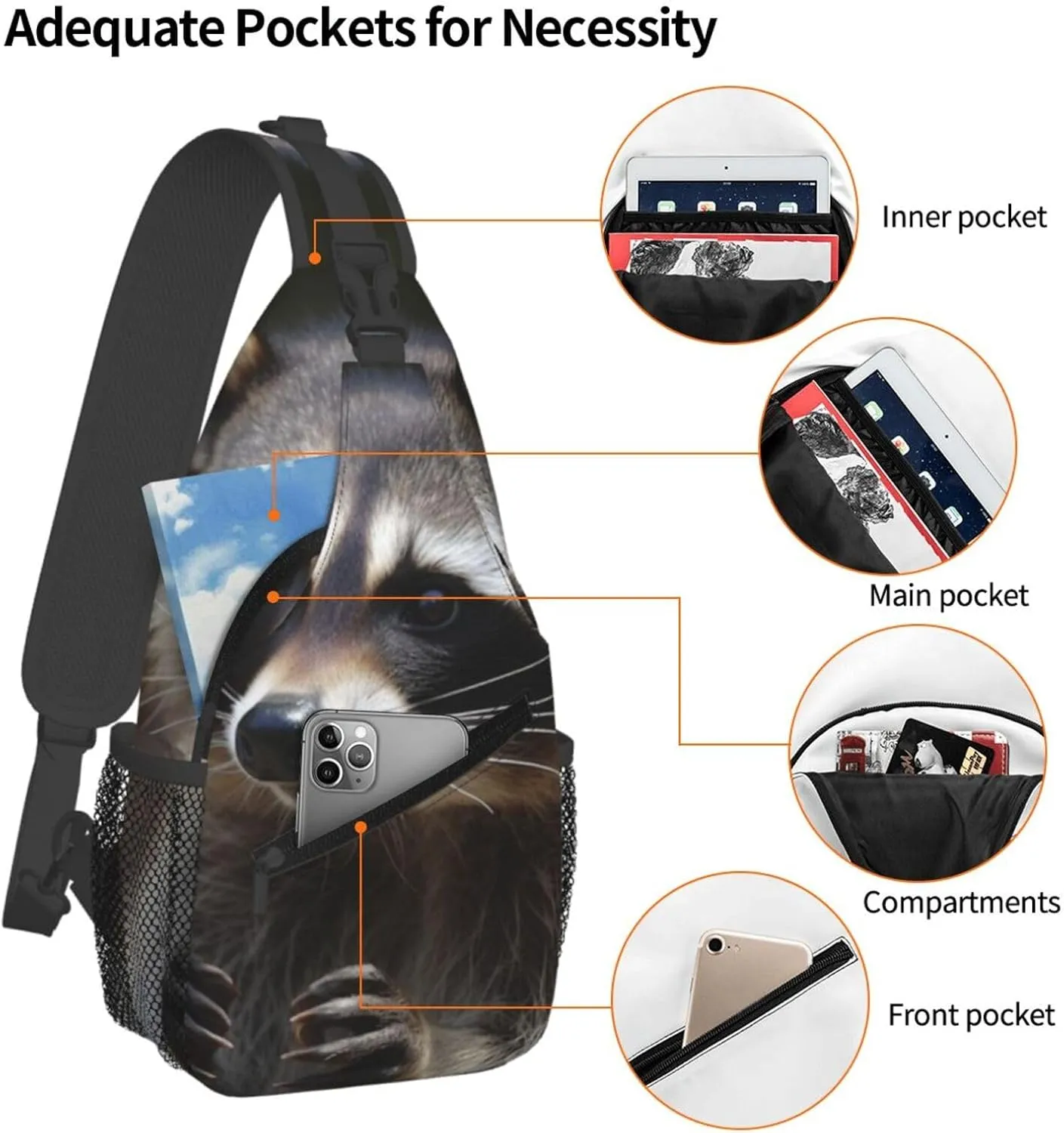 KHiry Sling Bag for Women Men Crossbody Bag Small Sling Backpack Softball Chest Bag Hiking Daypack