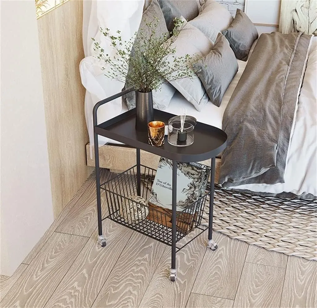 Kitchen Cart Storage Cart Simple Bedside Table Mini Mobile Coffee Table Storage Cart Kitchen Bathroom Cart