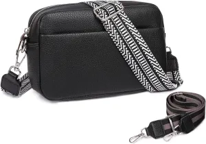 Kseymeir Small Shoulder Crossbody Bag for Women Vegan Leather Handbag Purse Triple Zip Wallet Purse Trendy Bag
