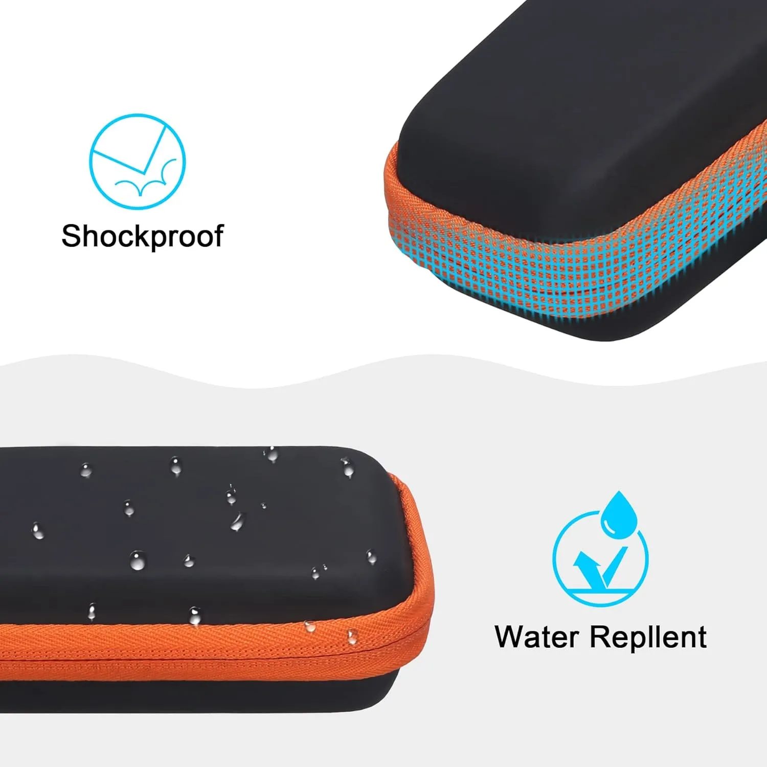 Lacdo Hard Carrying Case for SanDisk Extreme Pro/SanDisk Extreme Portable External SSD 500GB 1TB 2TB 4TB 8TB USB-C Solid State Drive Shockproof Water Repellent Protective Storage Travel Bag, Orange