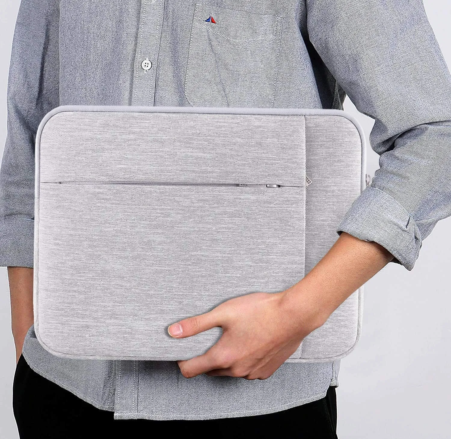 Lacdo Laptop Sleeve Case for 14-inch MacBook Pro M4/M3/M2/M1 Chips Pro Max A3112 A3401 A3185 A2992 A2918 A2779 2024-2021, Water-Resistant Computer Bag MacBook Bag Case with Accessory Pocket, Gray