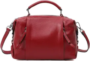Ladies Bag in Soft Top Leather Tote Shoulder Crossbody in Double-Compartment Cowhide