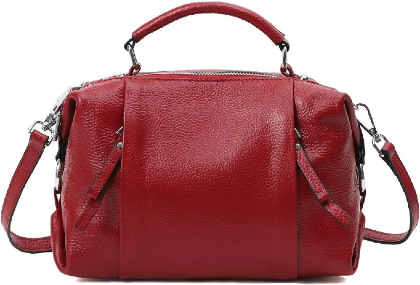 Ladies Bag in Soft Top Leather Tote Shoulder Crossbody in Double-Compartment Cowhide
